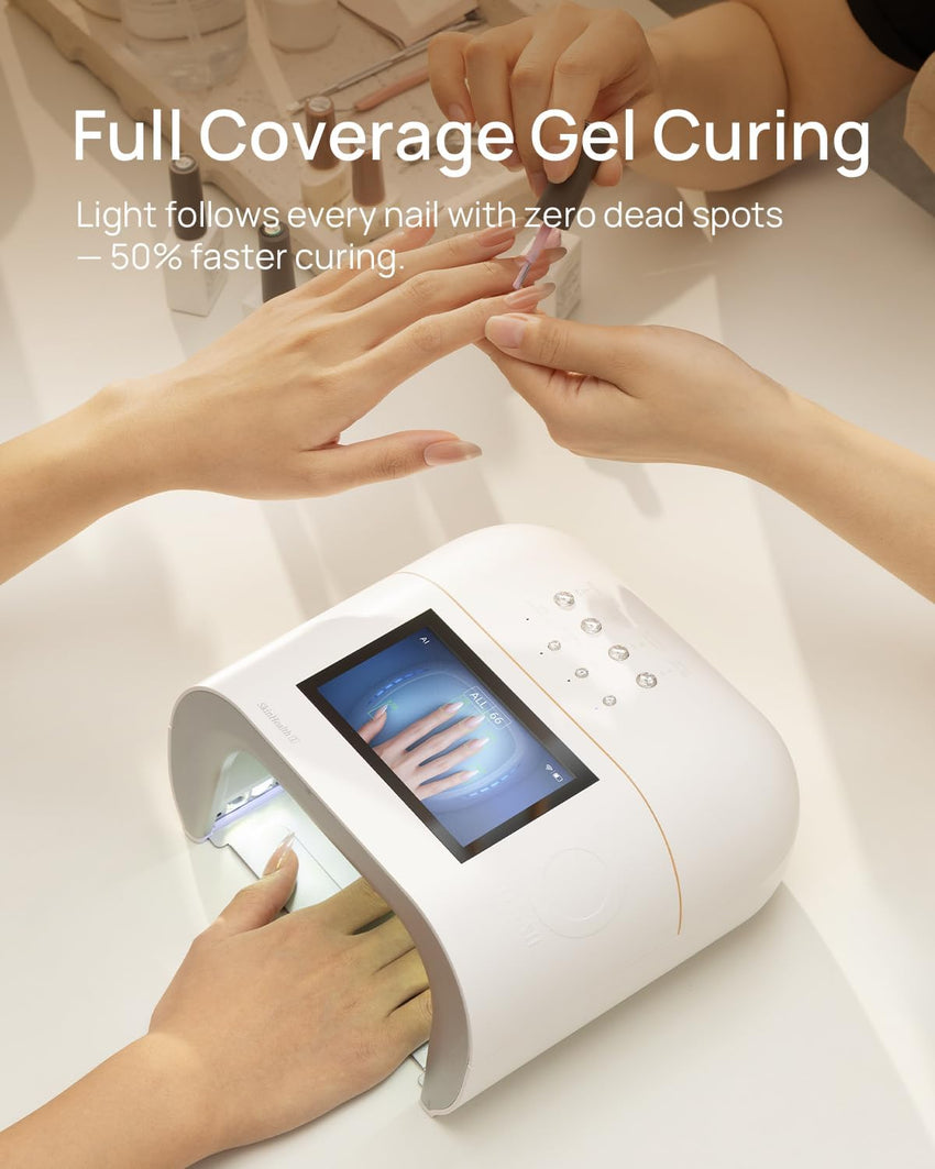 Lámpara de uñas LED UV AI, luz UV para uñas con IA, Maquinaria de secado para manicura con reconocimiento de manos, Lámpara Computarizada