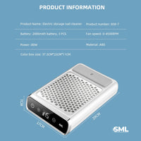 Extractor para manicura marca SML, Aspirador de polvo de uñas profesional inalambrico 80W
