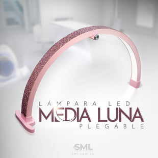 Lámpara Led Media Luna Plegable Colores con Adorno de Piedras