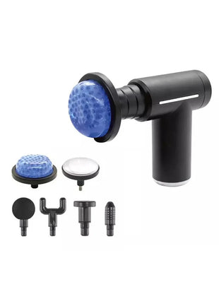 Pistola de masaje muscular, compresión fría y caliente, 6 cabezales