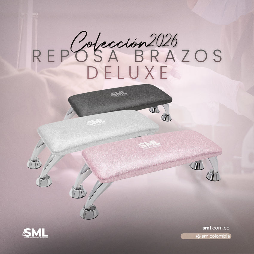 Reposa Brazos para Manicura, soporte de manos para Uñas con acabado Plastificado Brillante, escarchado